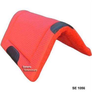 Imagem de Manta de brim para cavalo com fundo de pelúcia vermelho cavalgada de a