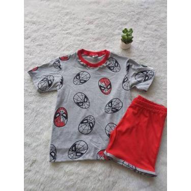 Imagem de Pijama Infantil Malha Algodão Menino - AVM Confecções, Short vermelho,