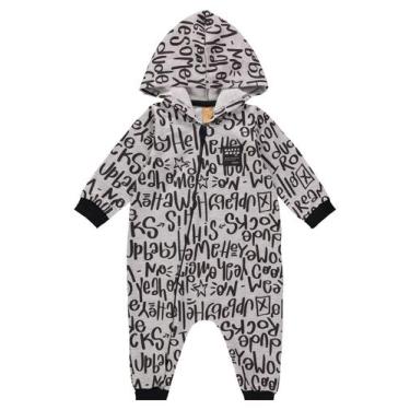 Imagem de Macacão para Bebê Menino em Moletom Up Baby, Cinza, 3