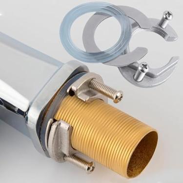 Imagem de Tampa de porca antifrouxamento de torneira tipo C kit de montagem de fixação de torneira ferramentas de lavatório de fixação de cozinha anel de retenção peças de luminária, prata