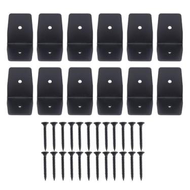 Imagem de VBESTLIFE 12 Clipes Pretos da Viga da Ferragem da Pérgula Dos Pces, Grampos de Aço Galvanizados do Furacão Suportes Laços Com Parafusos para o Feixe de Madeira, Viga do Teto (1,97 polegadas)