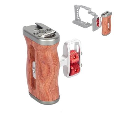 Imagem de SZZCNOX Alça lateral de madeira universal esquerda e direita, alça lateral ergonômica para gaiola de coelho, com suporte para sapata fria e orifício de parafuso de 0,6 cm / 3/20.3 cm, acessórios de