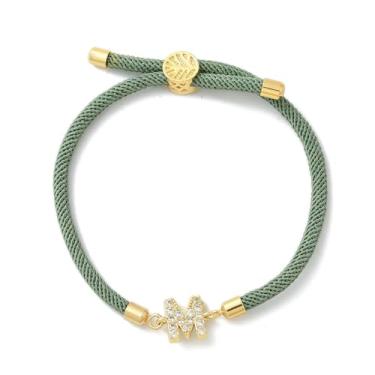 Imagem de Pulseira de amizade ajustável com letra inicial de latão micro pavê zircônia cúbica berloques joias para mulheres e homens pulseiras de cordão de nylon, presente para mulheres ou homens, 2.6 inch
