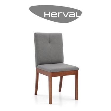 Imagem de Cadeira de Jantar Herval Dot, Desmontável, Madeira Maciça, Cinza e Amêndoa