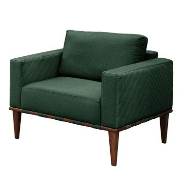 Imagem de Poltrona Bella Luxo Madeira Maciça Castellar Móbile Veludo Verde Veludo Verde