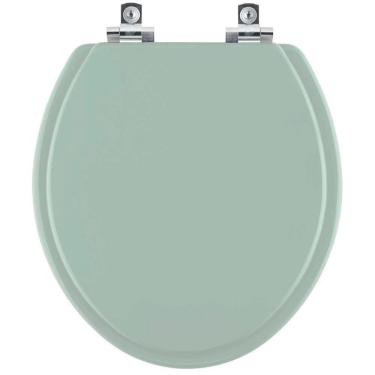 Imagem de Assento Sanitário Com Fechamento Lento Convencional Oval Verde Claro Para Vaso Icasa