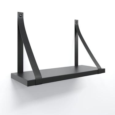 Imagem de Prateleira Em Mdf Preto 40x15cm Com Alça Cor Preto