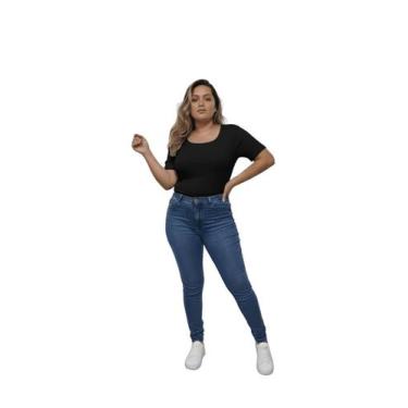 Imagem de Blusa Feminina Canelada Manga Curta  Conforto, Elasticidade e Caimento