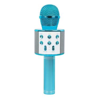 Imagem de Microfone Karaoke Bluetooth Sem Fio Recarregável - Azul