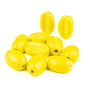 Imagem de Kit c/ 10 Firmas de Búzios 22 mm Amarelo Gema Murano Guias - Lua Místi