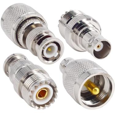 Imagem de onelinkmore PL259 SO239 para BNC Kit adaptador coaxial UHF para BNC RF conector UHF conjunto de adaptadores de rádios UHF para antenas dispositivos LAN sem fio Wi-Fi CB rádios antena externa