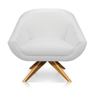 Imagem de Kit 02 Poltronas Giratória Giovana Corino Base Madeira Ma30