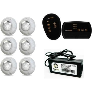 Imagem de Kit 6 leds 9w luxpool + fonte 5a + controlador luxpool 72w