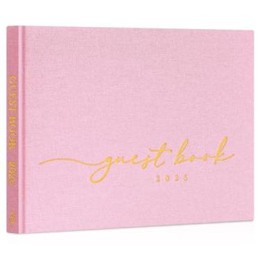 Imagem de Lanpn Livro de convidados de casamento 2026 - Livro de visitas Polaroid capa dura de linho recepção de casamento com 108 páginas em branco para login e fotos - Livro de visitas para casamento, chá de