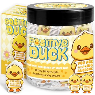 Imagem de Pote de pato positivo com 60 cartões de afirmação, pato de apoio emocional, presentes para meninas adolescentes, presentes de aniversário para adolescentes, presente de patos, meias para meninas