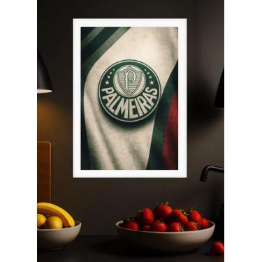 Imagem de Quadro Palmeiras Meu Palmeiras com Vidro e Moldura Branca Tamanho:21cm