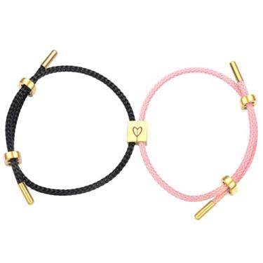 Imagem de COTATI Pulseiras de casal combinando para ele e ela, pulseira de compromisso de relacionamento de amizade para namorado, namorada, conjunto de presentes de joias de aniversário, Small, Argila de