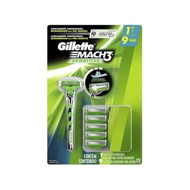 Imagem de Aparelho de Barbear Gillette Mach3 Sensitive + 9 Cargas
