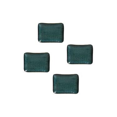 Imagem de Conjunto de Travessas Retangulares Pequenas Porto Brasil Juta Oceano 18x14cm - 4 Peças