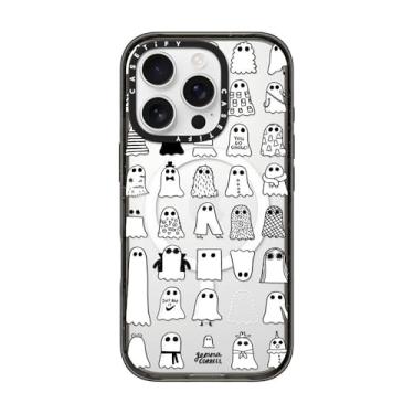 Imagem de CASETiFY Capa Impact para iPhone 16 Pro [proteção contra quedas de grau militar de 2,5 m 4X/compatível com Magsafe] - Ghost Fashions - Preto transparente