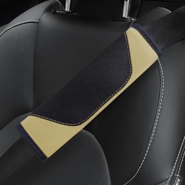 Imagem de Hbxdeco 2 peças de capa de cinto de segurança de carro, capas de cinto de segurança de malha macia e couro para carros, protetor de almofada de cinto de segurança automotivo, capas de alça de ombro