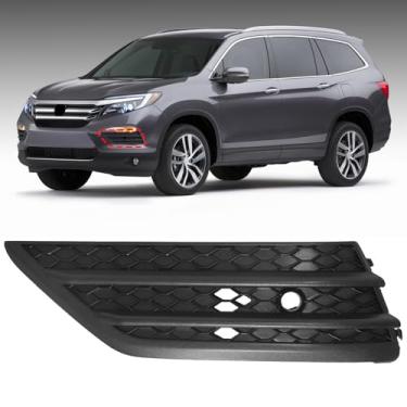 Imagem de BXZ Capa de inserção de para-choque dianteiro lado esquerdo motorista LH com sensor de estacionamento capa de farol de neblina para Honda Pilot 2016 2017 2018