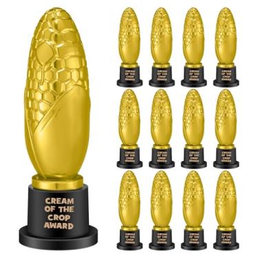 Imagem de VioraWhite 12 peças Corn Trophy Awards Estátuas Douradas de 15 cm Presentes de Troféu Divertidos Decoração de Plástico Milho Dourado para Estudantes Amigos Jogo Prêmio Festa Celebrações e Presentes de