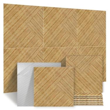 Imagem de Foritrue Painéis acústicos, pacote com 6 painéis de parede à prova de som de 59,9 cm x 59,9 cm x 1 cm, painéis de parede acústicos decorativos, painéis de absorção de som autoadesivos para casa