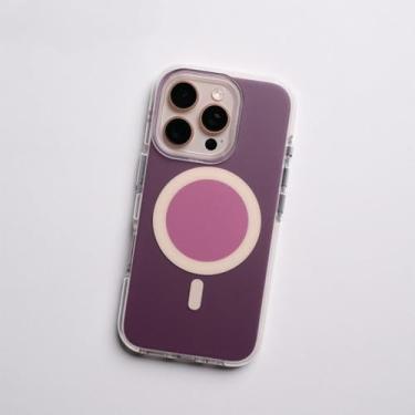 Imagem de Capa magnética simples e colorida para iPhone 16 Pro Max, 15 Pro, 14, 13 e 12, com carregamento sem fio e bordas macias, antiderrapante, para iPhone 15 Pro