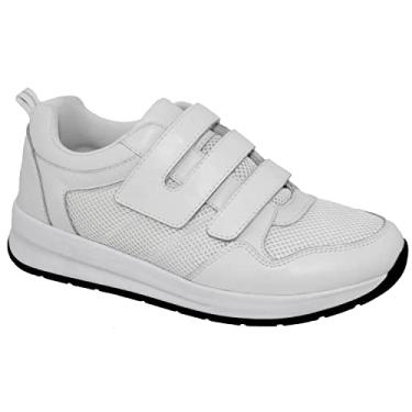Imagem de Drew Shoes Rocket V – Tênis masculino terapêutico Diabético Extra Profundidade Couro / Malha Velcro, White/Combo, 10.5 Wide