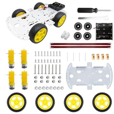 Imagem de DWWTKL DIY Robot Smart Car Metal Chassis Kit 4WD Car Arduino Educational Kit with TT Motor Speed Encoder Learn Arduino/Microbit/Raspberry Pi for Adult Age 15+ (Unassembled)