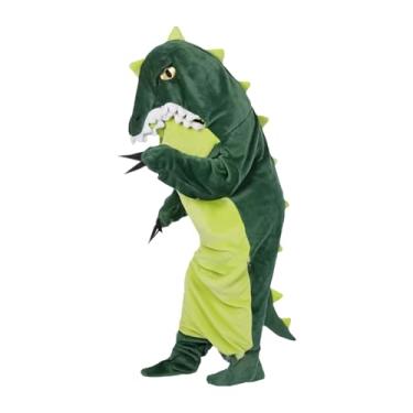 Imagem de Macaquinho De Dinossauro | E Macio De Flanela Adorável - Macaquinho Com Capuz De Dinossauro Para Adultos | Para Homens Namorada Mulheres Esposa Halloween Natal Festa Desfile