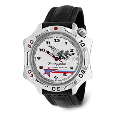 Imagem de VOSTOK | Relógio masculino Komandirskie Russian Air Force Series | Relógio mecânico estilo militar, 531764 Couro