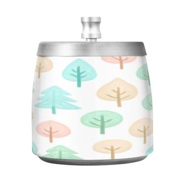 Imagem de Qilmy Cinzeiro de aço inoxidável com tampa - Cinzeiro de cigarro à prova de vento sem cheiro sem fumaça para casa, escritório, carro, pátio, varanda (uso interno e externo)