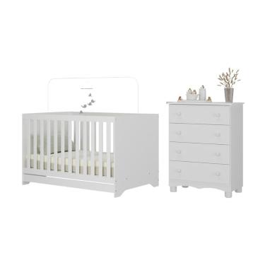 Imagem de Berço Americano 3 em 1 com Cômoda 4 Gavetas Dengo Multimóveis MP4690