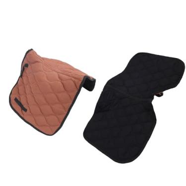 Imagem de ZAWELIYO Almofada de Sela Profissional Confortável Respirável Equipamento de Equitação para Treinamento de Salto para Cavaleiros Pano de Sela de Cavalo (Café e Preto)