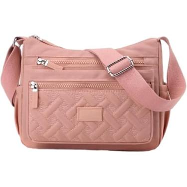 Imagem de GTIANHE-TAN Bolsa tiracolo feminina à prova d'água cor sólida preta rosa casual bolsa mensageiro, Rosa, One Size
