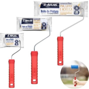 Imagem de Rolo de Pintura Médio 15cm Lã Microfibra Antirespingo + Rolo Pequeno 9cm + Minirolo 5cm