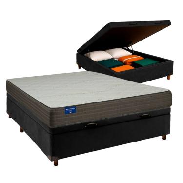 Imagem de Conjunto Cama Box Bau Blindado Casal + Colchão D33 Orthotech Inducol