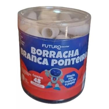 Imagem de Borracha Branca Ponteira – Tubo com 48 Unidades – Macia, Não Mancha o Papel – Ideal para Escola e Escritório