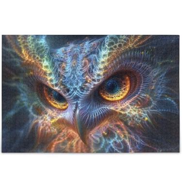 Imagem de Quebra-cabeça com estampa de animais de coruja para adultos, 1000 peças, presentes divertidos de elefantes brancos, quebra-cabeças legais para adultos, estampa de flores, animais, 75 x 50 cm