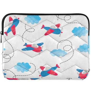 Imagem de Capa para notebook com desenho animado de aviões, nuvens, capa para notebook para MacBook Air, acessórios de computador de 13 a 14 polegadas, universal