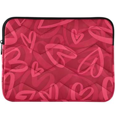 Imagem de Capa protetora para notebook Red Hearts Valentine para MacBook Air de 13 polegadas, capa protetora universal para laptop de 13 a 14 polegadas fofa