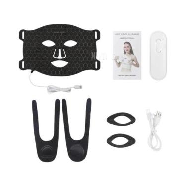 Imagem de Máscara Facial LED De 7 Cores Em Silicone Para Terapia De Luz, Beleza,