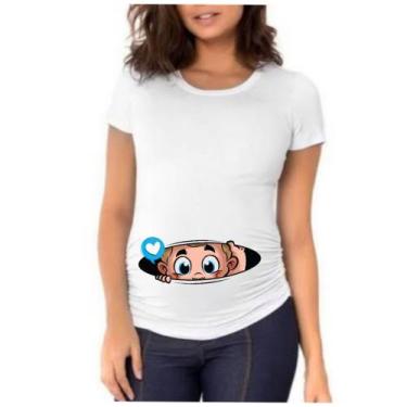 Imagem de Camiseta camisa feminina chá de bebê revelação menino grávida - Dogs, 