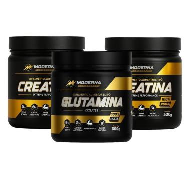 Imagem de Kit 2 Creatinas 600g + 1 Glutamina 300g Moderna Suplementos-Unissex