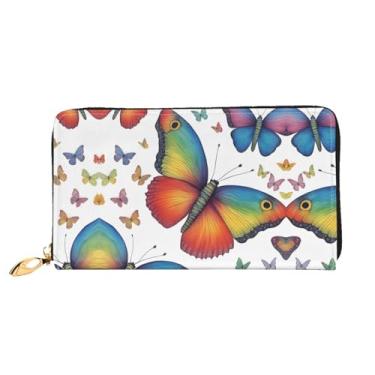 Imagem de XLLingL Carteiras de cartão de crédito impressas, bolsas longas de couro femininas, carteiras com zíper, carteira de viagem simples