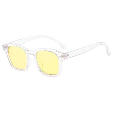 Imagem de Óculos de Sol Candy Colors com Armação de Rebites, Proteção UV400, para Esportes ao Ar Livre, Corrida e Ciclismo, Lentes Transparentes e Amarelas