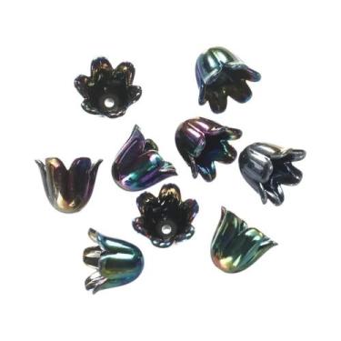 Imagem de Tampas De Pérolas Acrílicas Coloridas Em Forma De Flor De Lírio, 50 a 