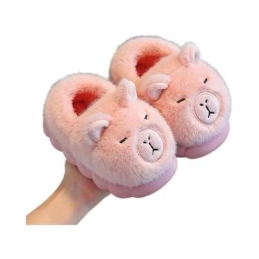 Imagem de Chinelos De Inverno Para Crianças Em Algodão Quente, Estilo Capivara, 